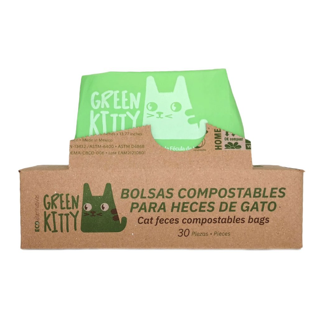 GREENKITTY - Bolsas compostables para heces de gatos