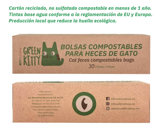 GREENKITTY - Bolsas compostables para heces de gatos