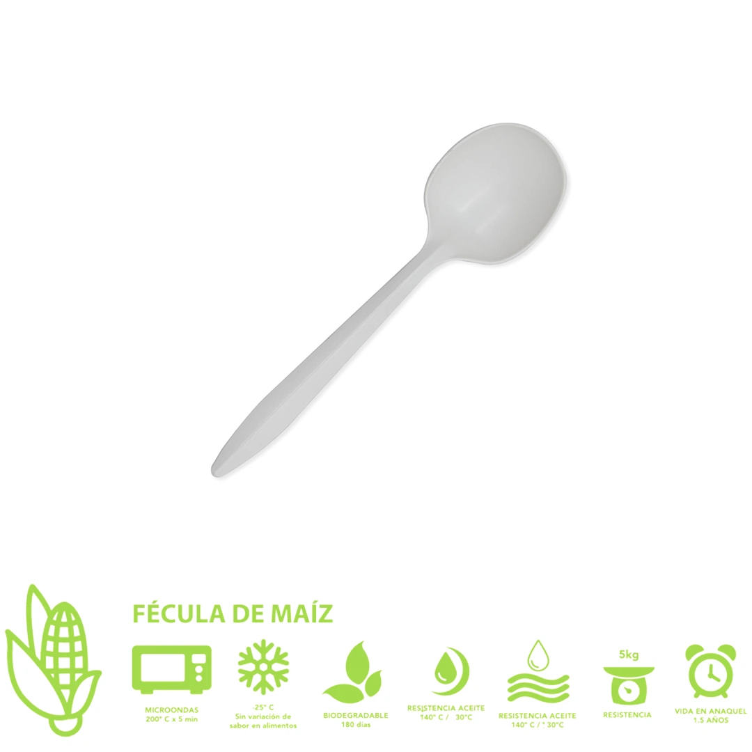 Cucharas desechables de fécula de maíz