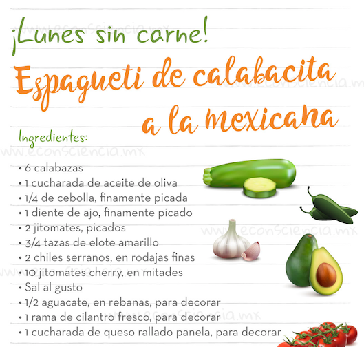 Lunes sin carne - Espagueti de calabacita a la mexicana