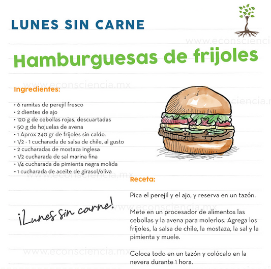 LUNES SIN CARNE - Hamburguesas de frijoles