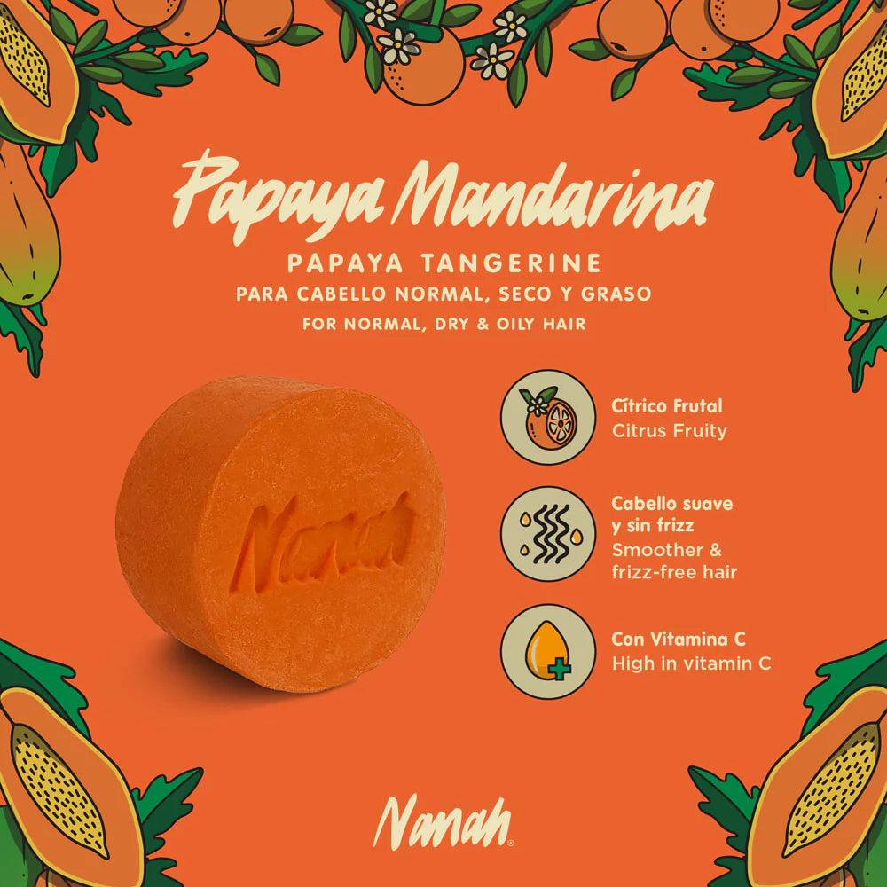 Shampoo sólido de mandarina - papaya